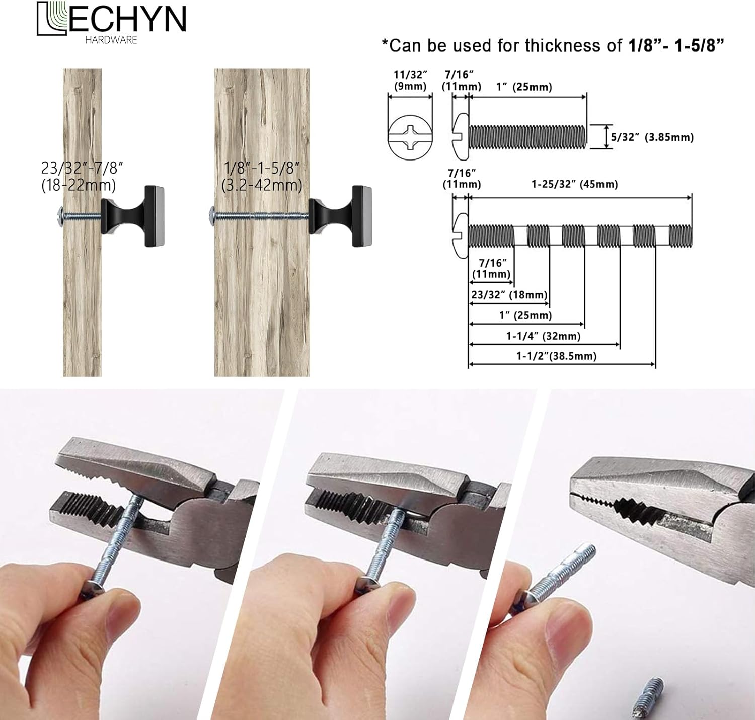 Oil Rubbed Bronze Square Cabinet Knob with Mounting Hardware