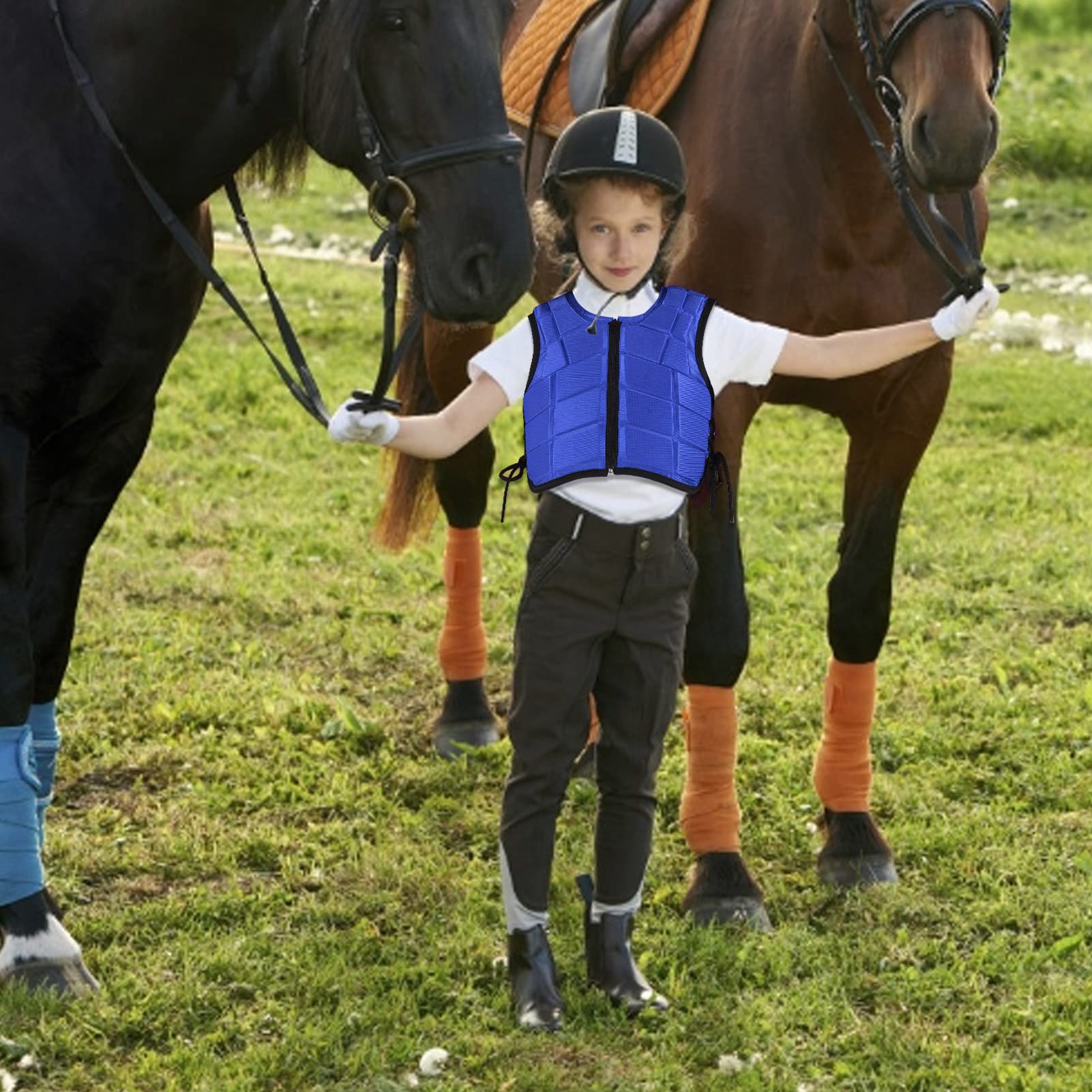 Gilet Equestre Gilet Protettivo per Il Corpo Imbottito in Schiuma Sicurezza Equitazione Equipaggiamento Protettivo per Giovani Equestri Campo Equestre