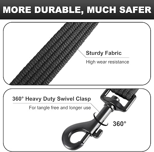 Miniatura 4 de lynxking Correa de entrenamiento para perros, correa de doble asa para perro, resistente de 6 pies, 2 asas acolchadas, correa larga reflectante de