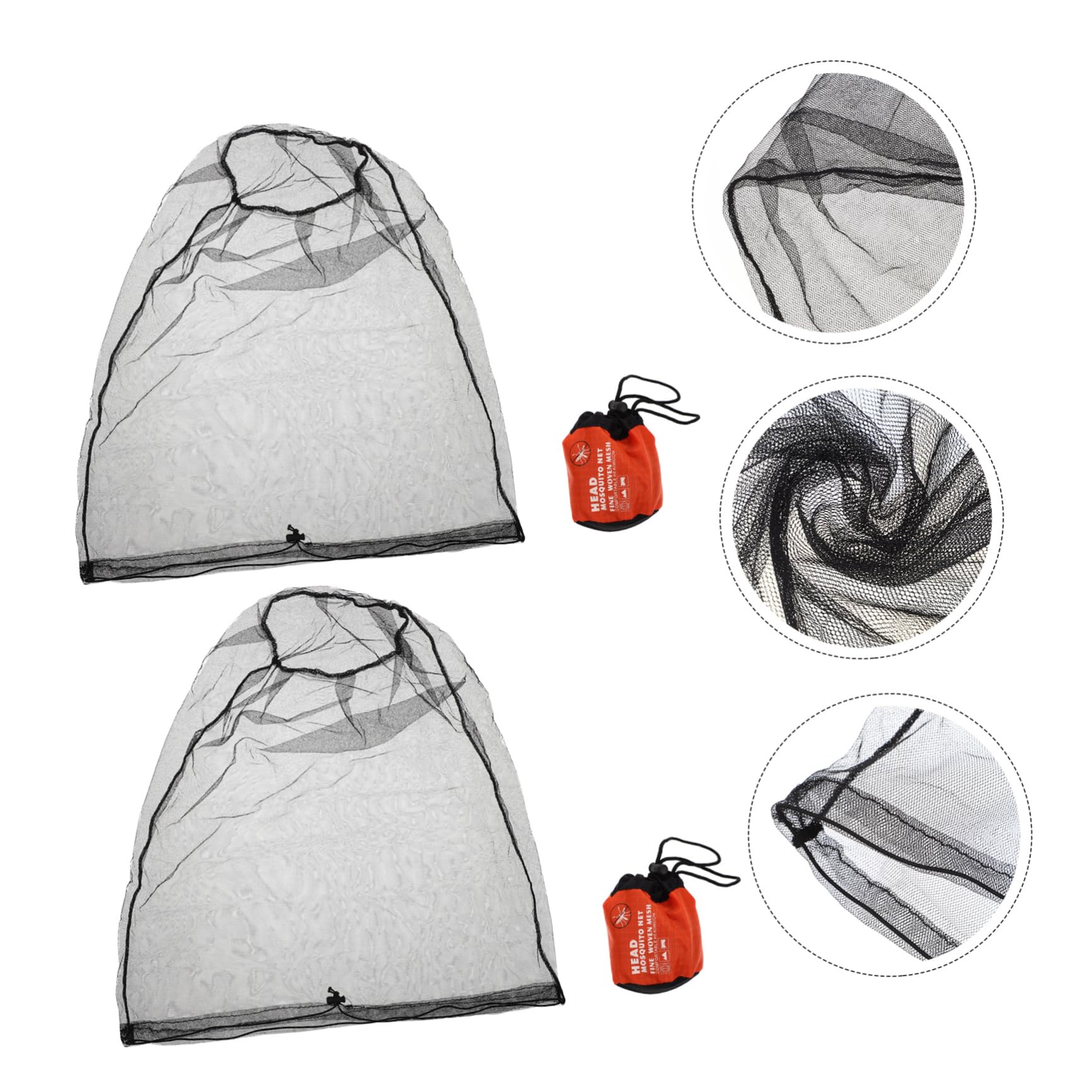 BESPORTBLE 3 Sätze Moskito-Hut -moskitonetz Schutz Reise Mit Moskitonetz Fänger Kappe Fliegen Kopfnetz Hut Mit Moskitonetz Outdoor -Netz Sonnenhut Für Männer Polyester Black 4 Stücke * 3
