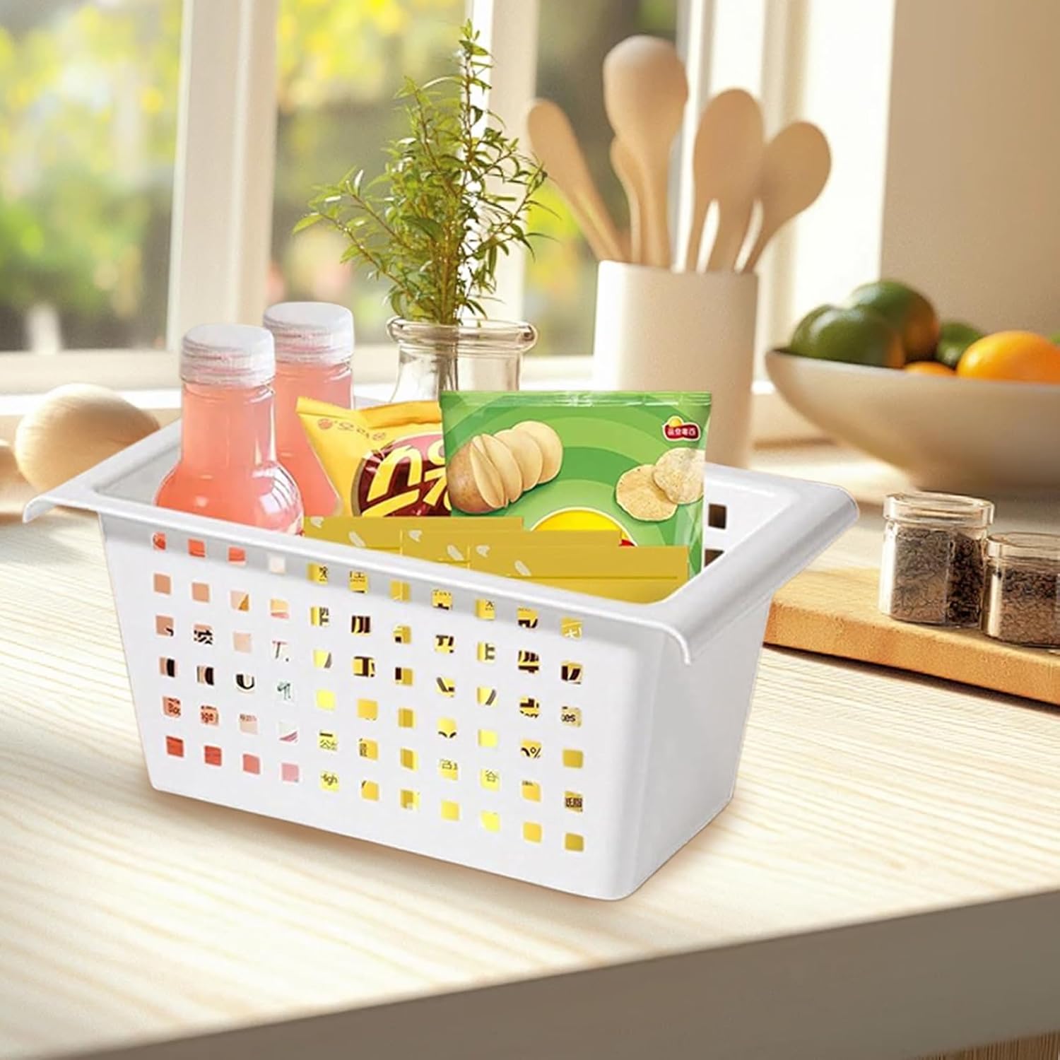 Under Shelf Storage Basket Multifunctional Portable Hanging Minimalist Thick Under Shelf Basket for Organizer Storage image 5