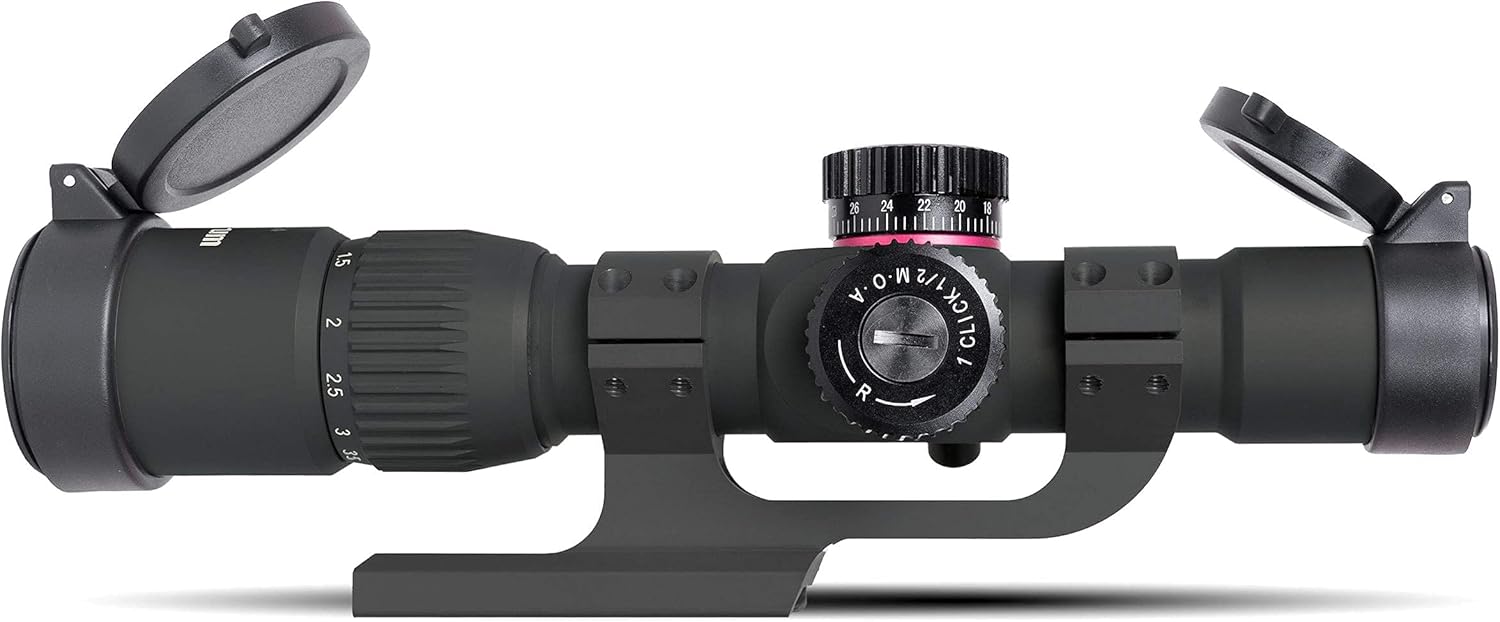 Monstrum G2 1-4x24 First Focal Plane FFP Rifle Scope | ZR300 H-Series Offset Scope Mount | Bundle