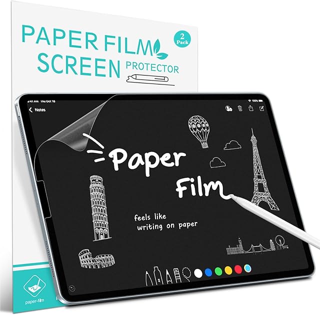 PYS (2 Pack Like Paper Screen Protector for iPad Air 4th 5th Generation iPad Pro 11 inch (2022 2021 2020 2018 Model) Anti Glare Anti Fingerprints Matte PET Film for Creative Work with Apple Pencil