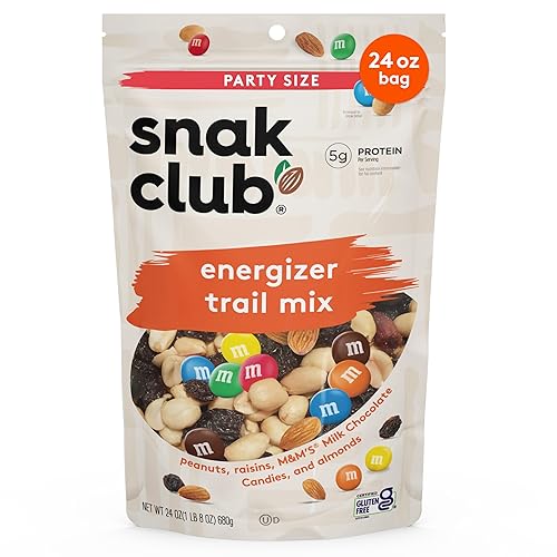 Snak Club Premium Energizer Trail Mix - Bolsa de tamaño para fiesta de 24 onzas Snak Club Premium Energizer Trail Mix - Bolsa de tamaño para fiesta de 24 onzas