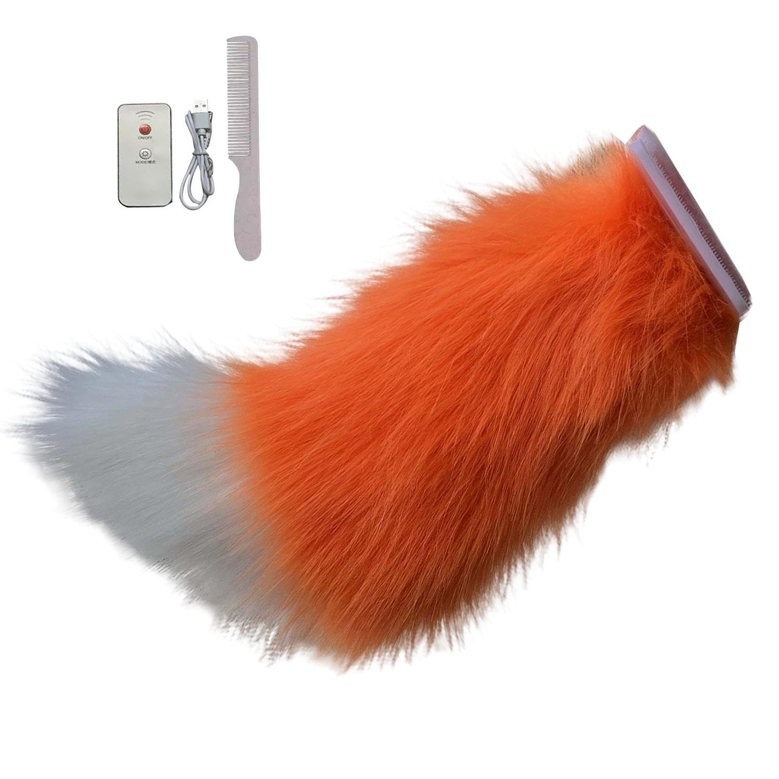 Cola de peluche para coche de 30 cm móvil y recargable con base adhesiva de alta resistencia