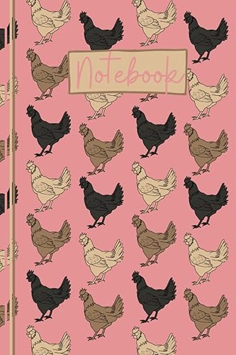 Chicken Notebook: Cute Chicken Lined Journal, The Perfect Novelty Chicken Gift for Anyone who Loves Chickens, Farm Animals or Keeping Chickens - Pink