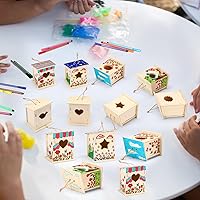 Vista 7 de Outus Kit de 24 piezas de casa de pájaros de madera para que los niños construyan, kit de casa de pájaros de 4 formas de madera sin terminar
