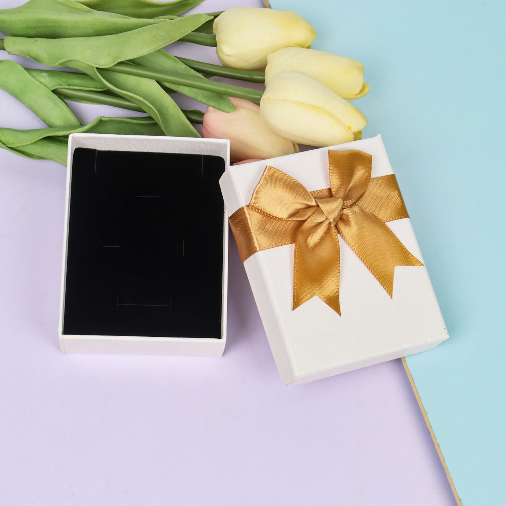 2 Stück Kleine Schmuck-Geschenkboxen (9x7x3 Cm) Mit Schleife – Perfekt Für Halskette & Ohrringe