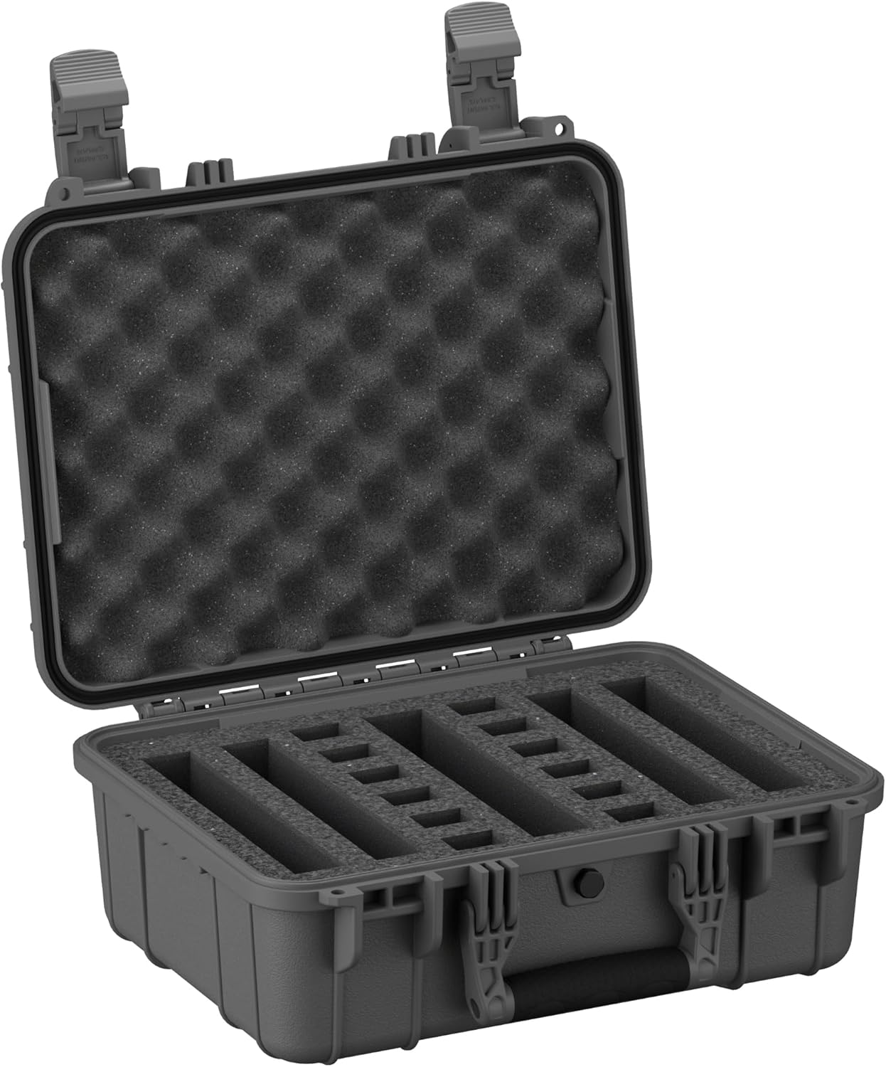 Condition 1 16" Medium Waterproof Hard Gun Case, Model 179, 4 Pistol Slots 12 Mags, TSA Approved Lockable Firearm Storage Case, IP67 Waterproof, Made in USA, 16"x13"x6.86"