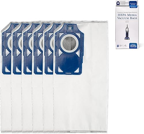 Riccar R30D - Bolsas para aspiradora con filtro HEPA, color azul aire tándem con infusión de carbón, seis bolsas incluidas, RNHC-6