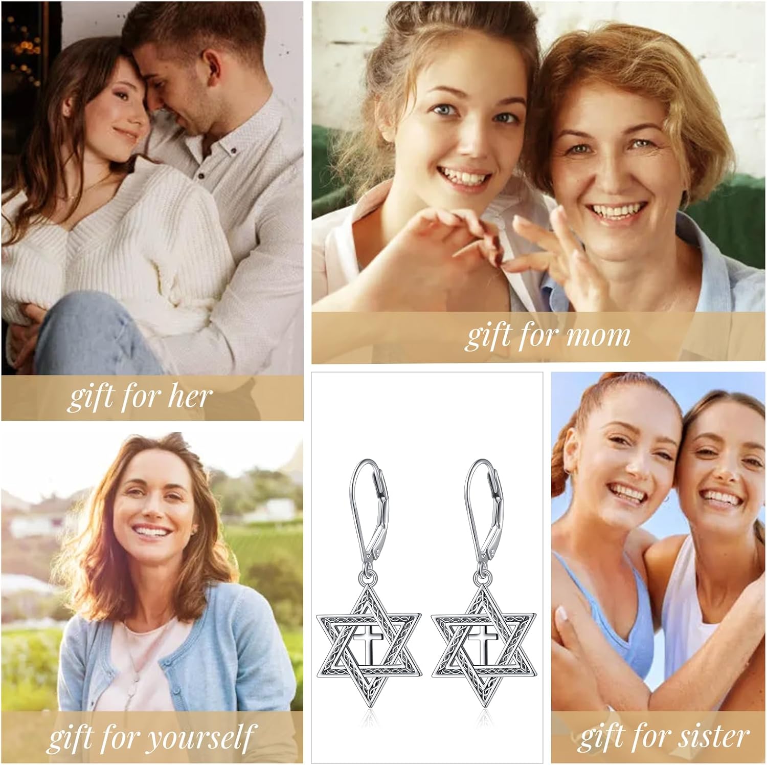 925 Sterling Silver Dangle Earrings 7 Chakras Lotus/Star of David/Pumpkin Witch Ghost Earrings Jewelry Birthday Christmas Gift for Women - Image 7