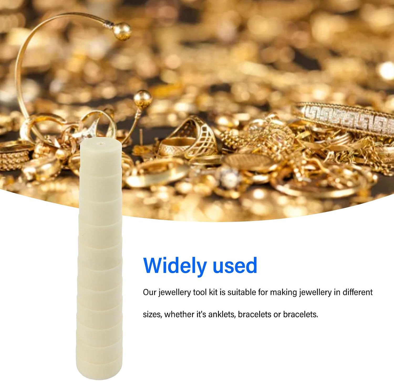 Adjustable Bracelet Mandrel, Plastic Nylon Round Step Bangle Sizer Tool for Jewelry Making, Versatile, 46mm to 66mm Diameter
