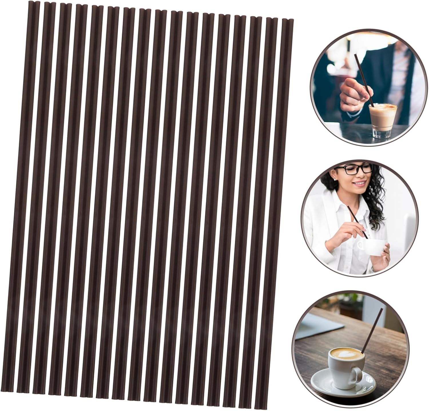KICHOUSE 500pcs Practical Disposable Coffee Straws Long Plastic Stirring Sticks for Milk Juice and Beverages for Parties and Events