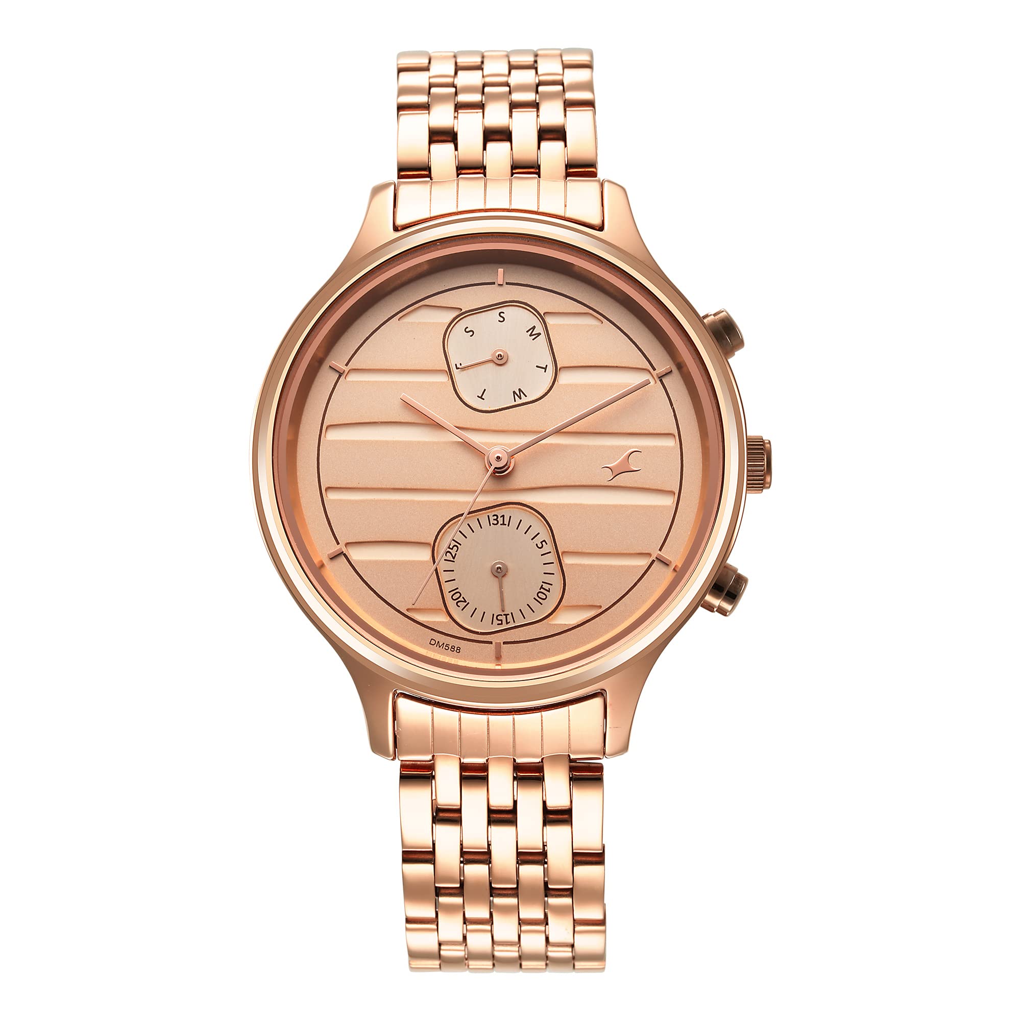 Fastrack Style Up Rose Gold Dial Stainless Steel Strap Analog Watch for Girls-NS6207WM02 (B0BPS2C5WJ) Amazon Price History, Amazon Price Tracker