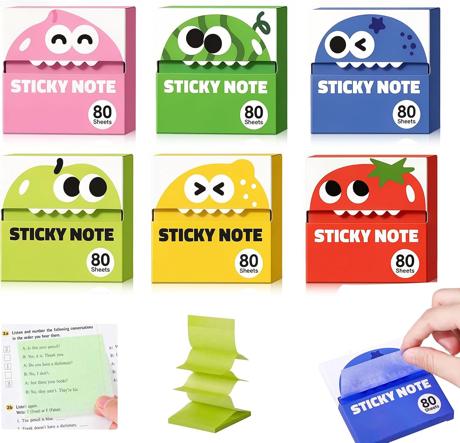 Glitter Sticky Notes, Transparent Glitter Sticky Notes 480 Sheets See