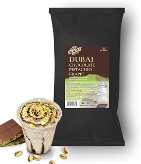MOCAFE Dubai Chocolate Pistachio Frappe Mix Powder – Café-Style Beverage Base with Chocolate Chips & Pistachio Flavor – Makes Hot, Iced & Blended Drinks – 3 lb Bag