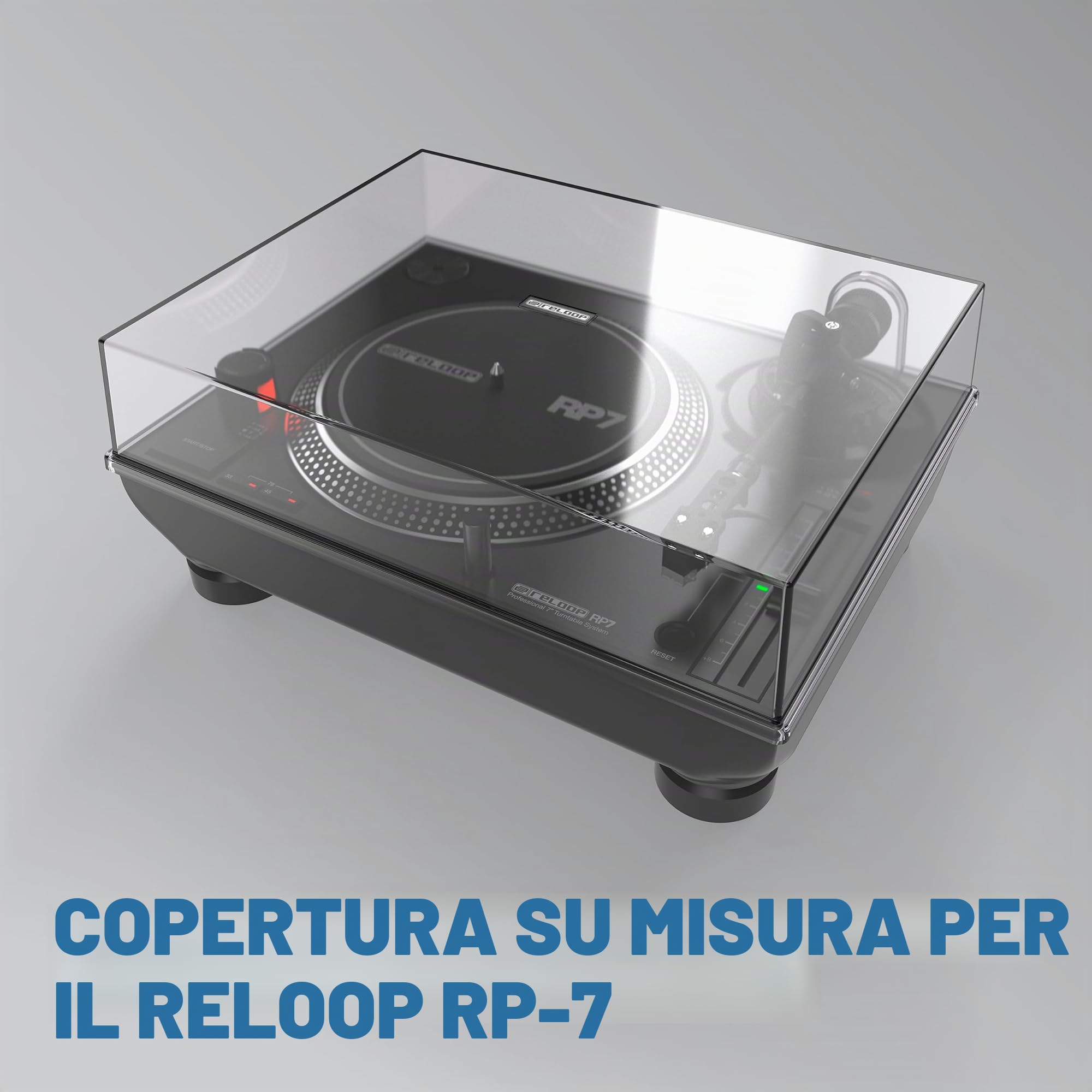 Reloop Abdeckhaube RP-7 - Copertura protettiva con calzata precisa, Realizzata in plastica resistente e stabile, Protegge il giradischi in modo affidabile da polvere, graffi e dall’usura tipica dell’u