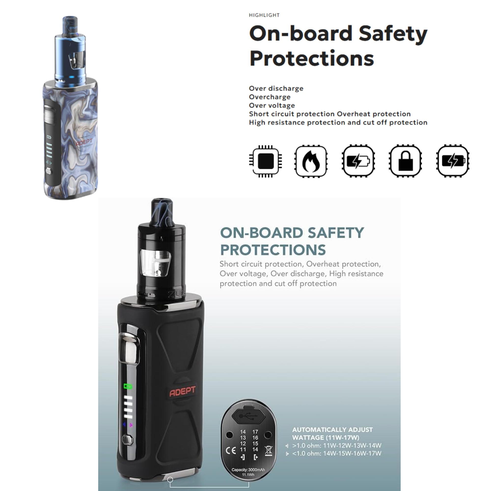 uk shopping innokin adept zlide vaping kit for sale INNOKIN Adept Zlide Vaping Kit – Waterproof E Cigarette Starter Kit with  11–17W Auto Wattage, 2ml Zlide Tank, Long-Lasting 3000mAh Built-in Battery  – E Cigarette, No Nicotine (FOREST CAMO): Amazon.co.uk: Electronics &