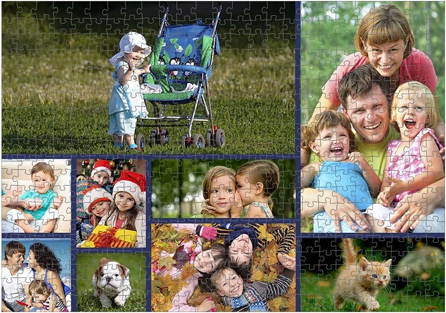 Bespoke Collage Jigsaw | 500 Piece Personalized Photo Collage Puzzle | Customized Jigsaw with 9 Photos for Adults