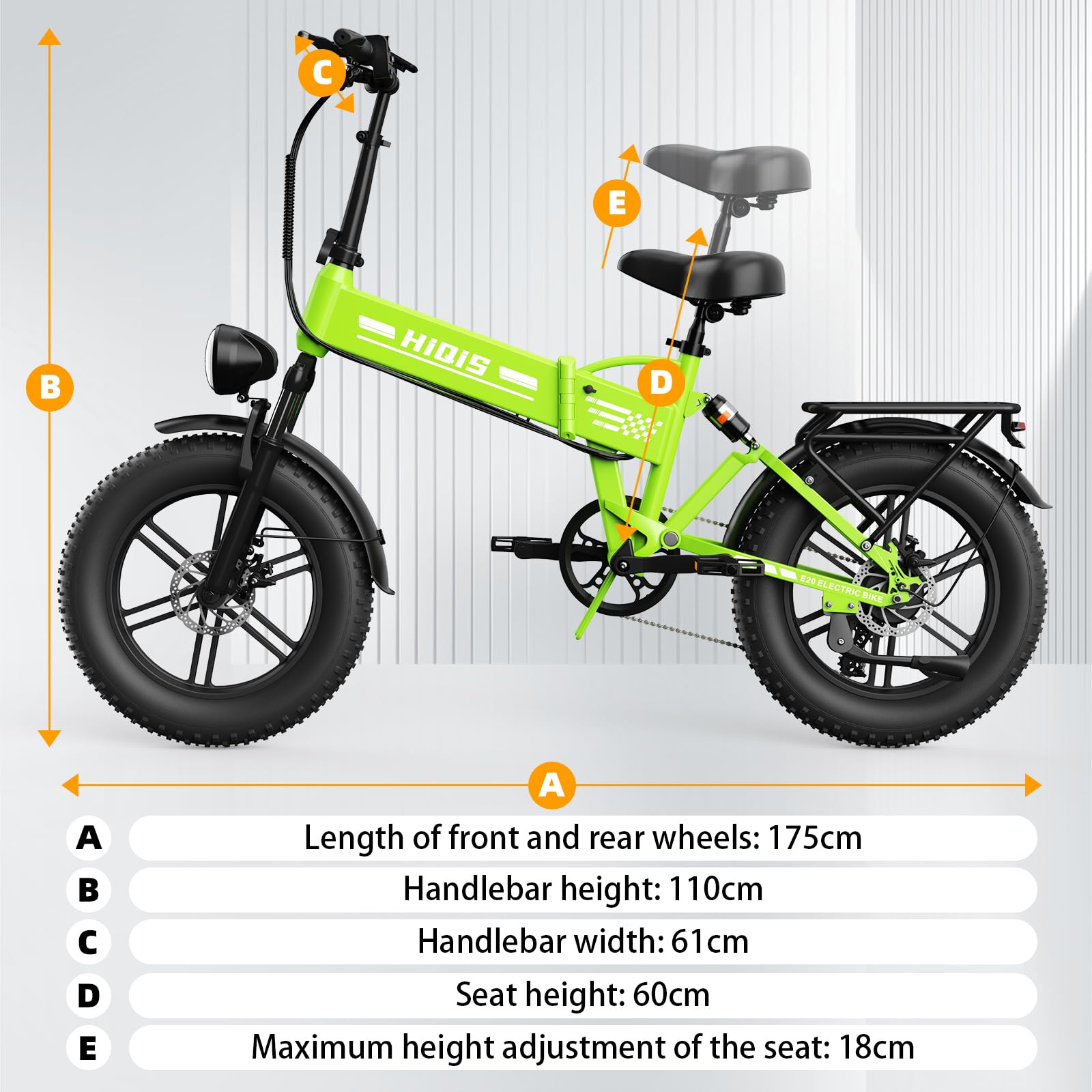 Vélo Electrique pour Adultes, 20 * 4.0 Pouces Pneus Gras, Batterie Amovible 48V 15AH/17.5AH, Moteur 250W, Jusqu'à 25KM/H, Ebike jusqu'à 50 à 90 KM, Vélo électrique 7 Vitesses, Double Suspension