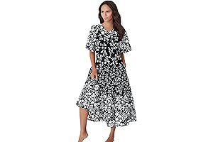 Women's Plus Size Tiered Print Lounger: Comfort and Style at Your Fingertips