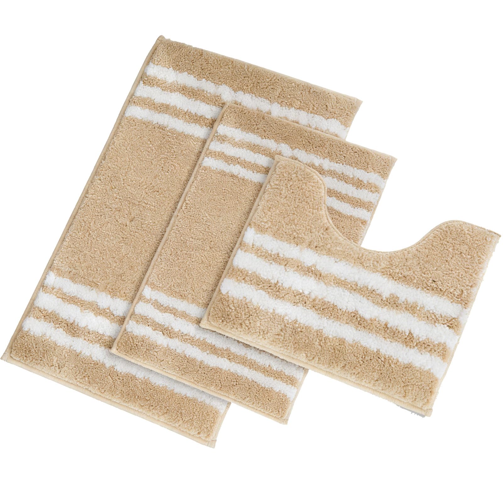 ZBIianxer Washable Bathroom Carpet Set Soft Polyester Fiber Slip Resistant for Toilet Floor Comfortable and Sturdy Machine Washable Carpet