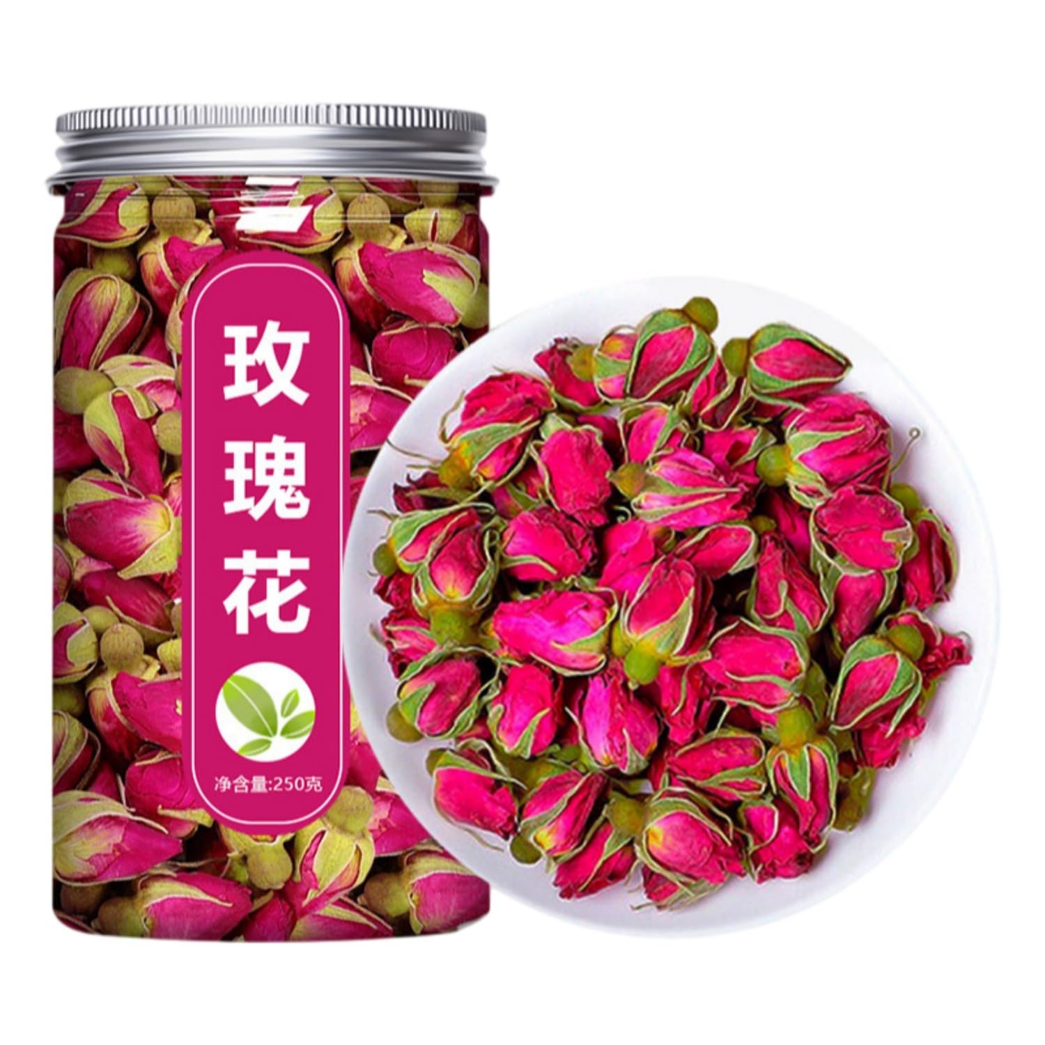 【大罐】【1罐】玫瑰花250g（饱满无硫） Premium Natural china herbal tea Loose Leaf Tea,Chinese Tea, Sulfur Free,Flower tea,dark tea,loose tea Sweet Fresh