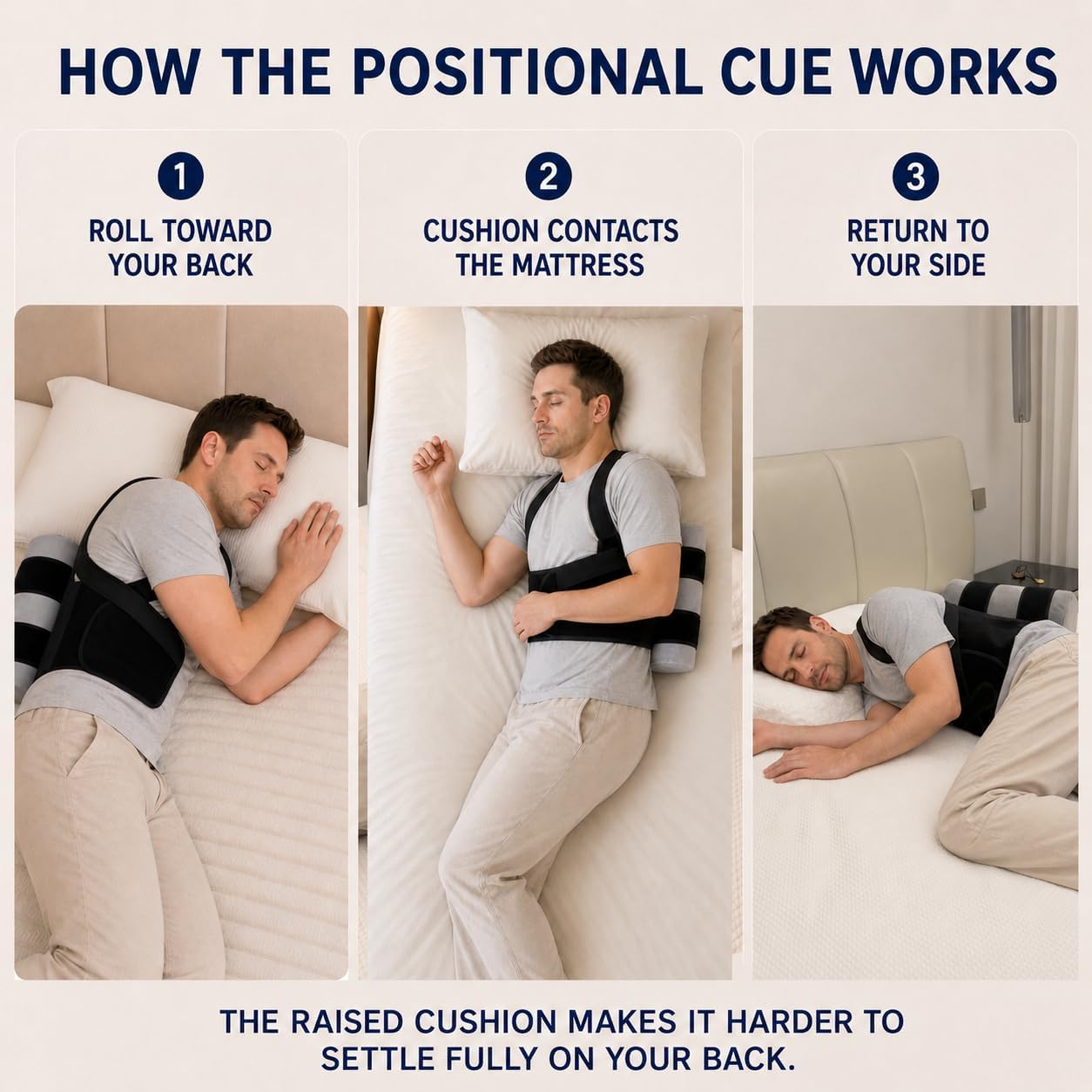 Side Sleep Trainer Backpack, Back Sleep Positioner & Side Sleeper Aid (M)