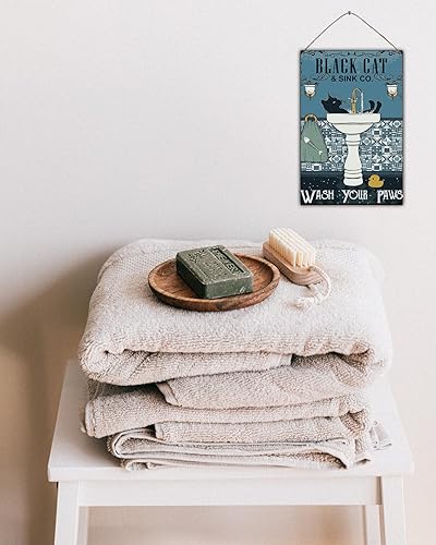 Miniatura 57 de Letrero de metal retro con texto en inglés "Are You Pooping Cat Cat", decoración de baño con texto en inglés "Are You Pooping", decoración del hogar