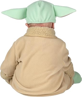 Star Wars Grogu Official Infant Deluxe Costume - Premium Quality Minky Fabric and Non-Slip Grip Booties