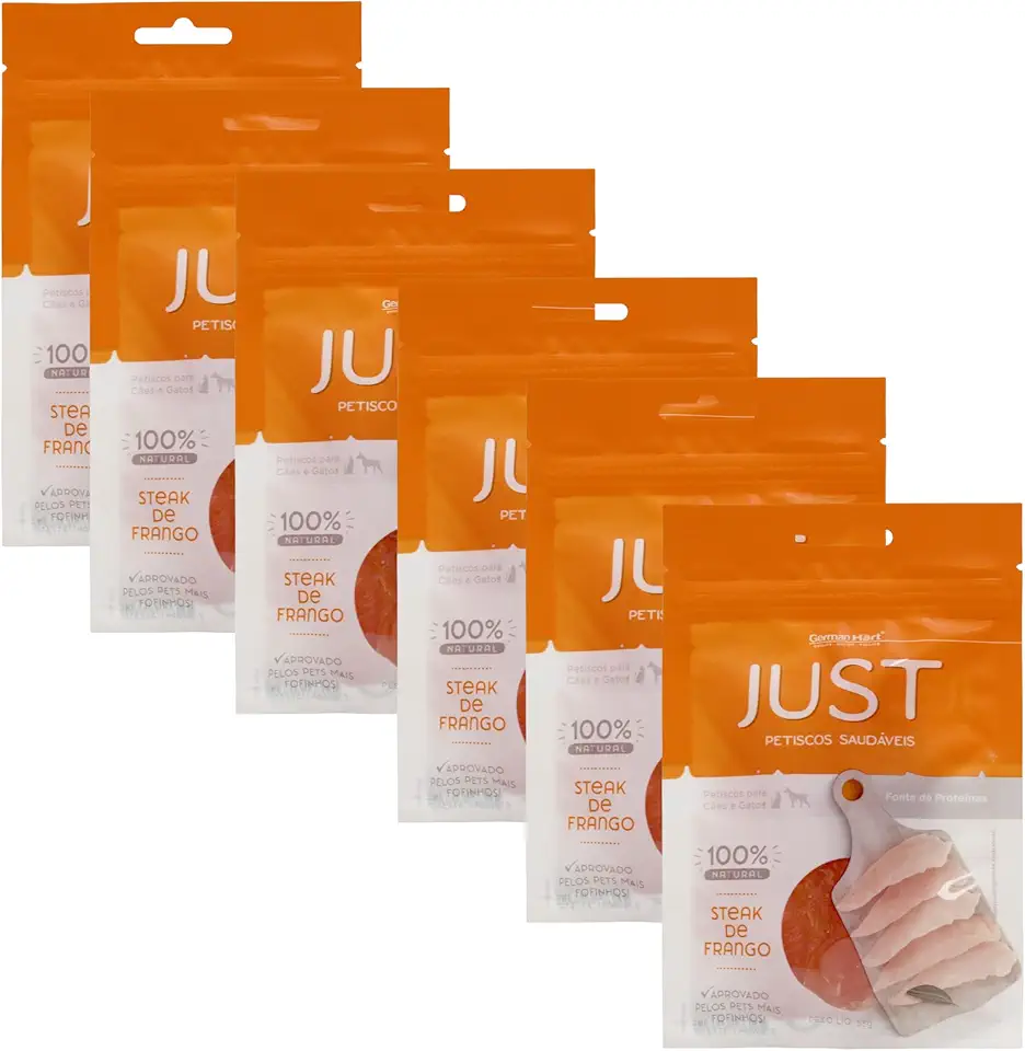 JUST Petiscos Saudáveis Pack com 6 Unidades Sabor Steak de Frango 55G