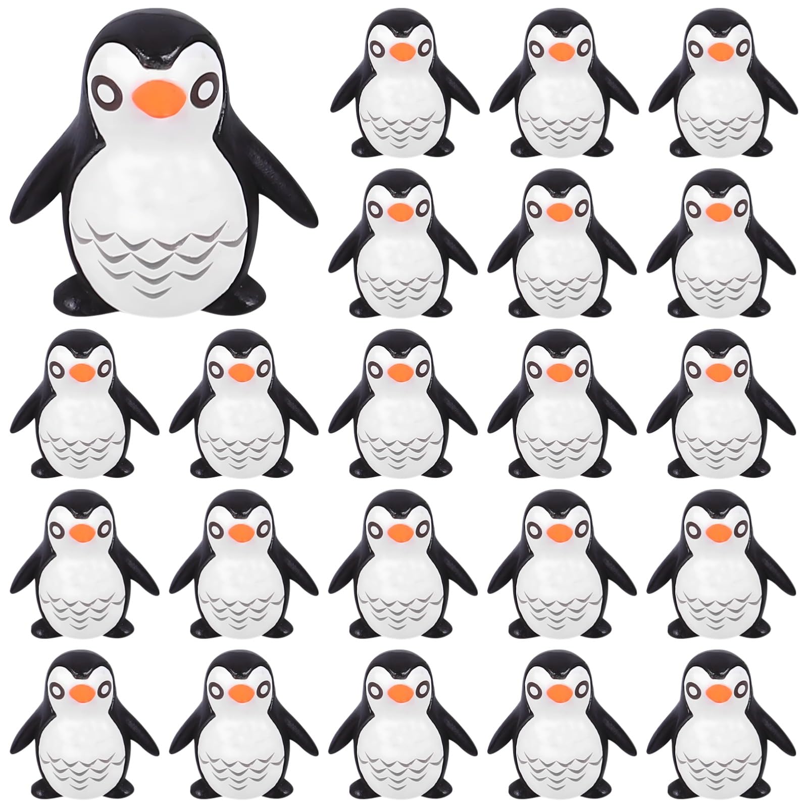 Mini pingouin résine pour village de Noël et table de fête hivernale, 50 pièces
