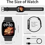 Smart Watch pour hommes femmes, Bluetooth Call Smartwatch avec AI La voix, 1.85" HD Fitness Watch, fréquence cardiaque/étapes/superviseur de sommeil, 100+ Modes sportifs, IP68 Montre imperméable pour Android iOS