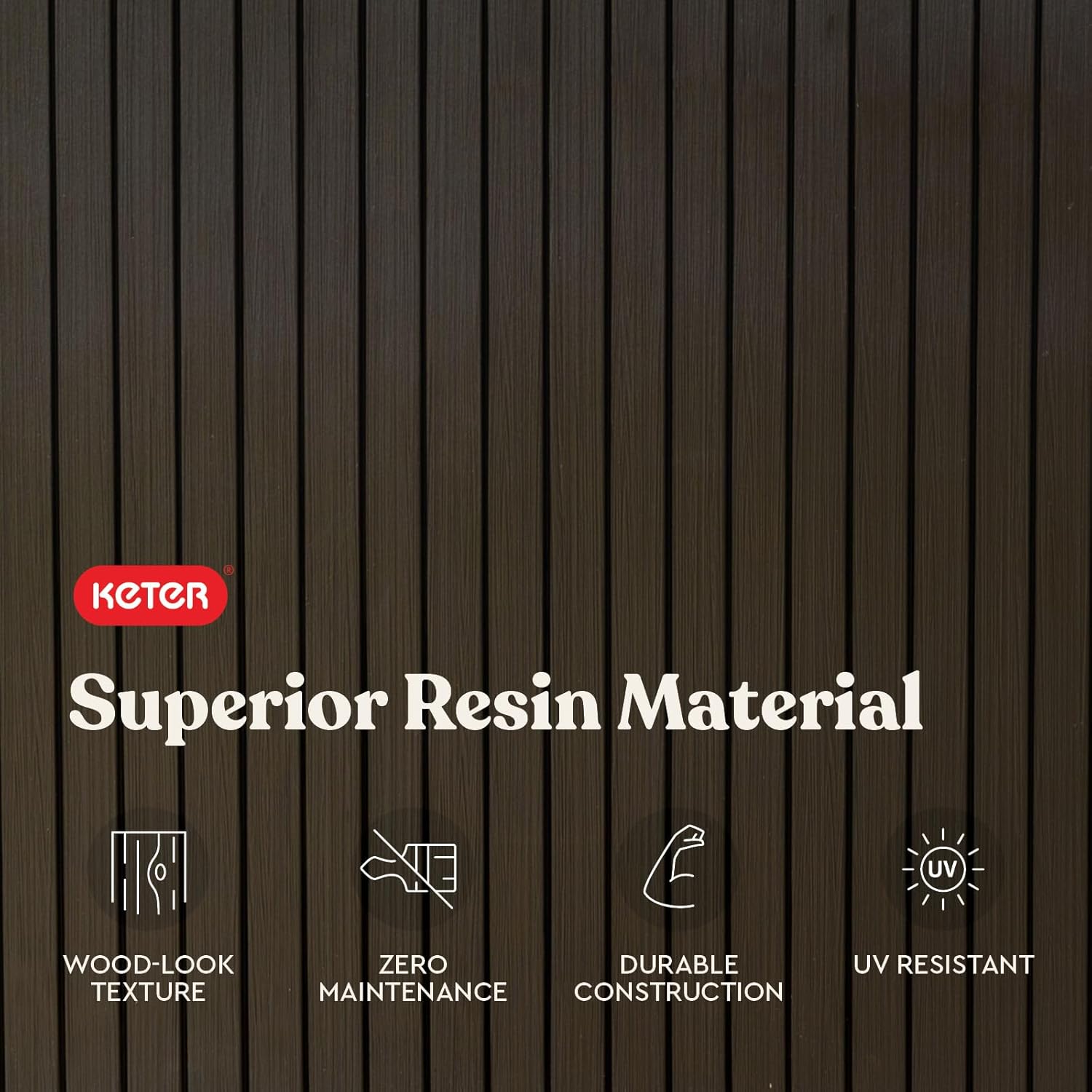 Keter Springwood 80 Gallon Resin Outdoor Storage Box for Patio Furniture Cushions, Pool Toys, and Garden Tools with Handles, Brown - Image 7