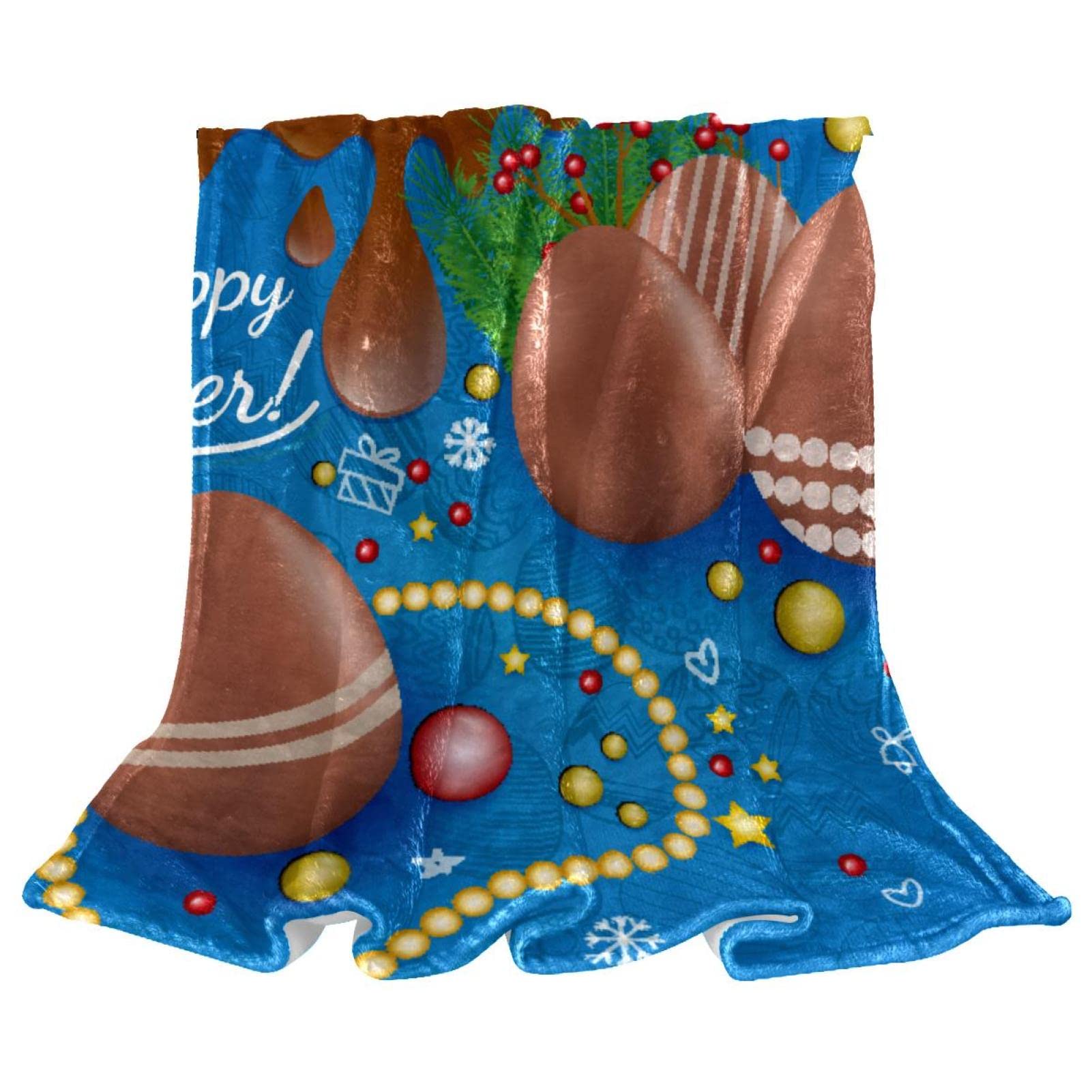 Couverture polaire œuf de Pâques chocolat en peluche douce de qualité