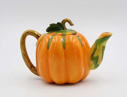 Miniatura 4 de Tetera de calabaza de cerámica fina, 8 pulgadas de largo