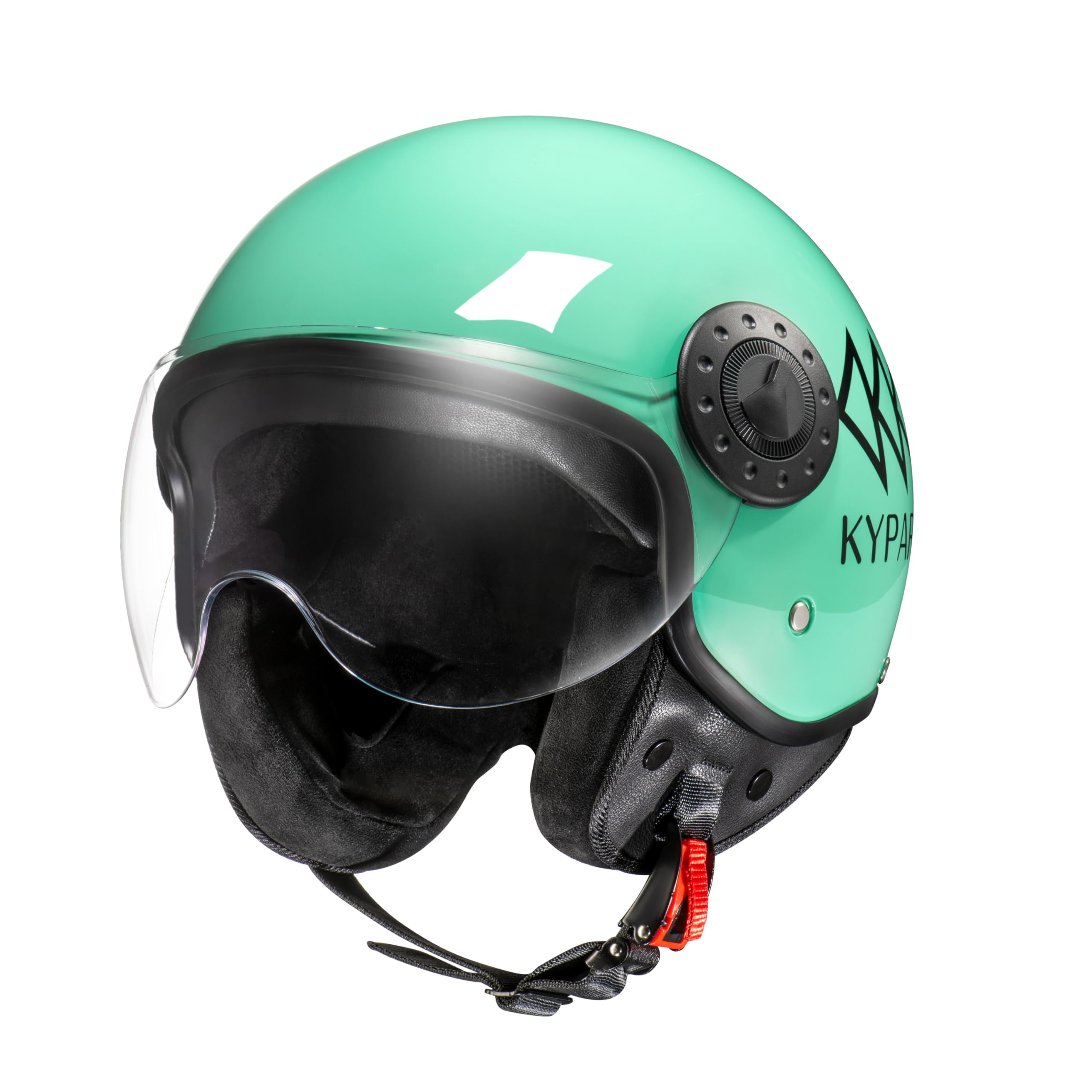 KYPARA DOT Approved Vintage Open Face Motorcycle Helmet with Visor, Retro Half Helmet for Men & Women (Green Rounds, M) : Automotive