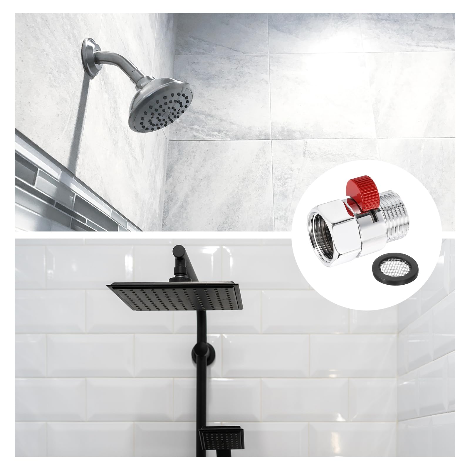 Tenfe Water Flow Control Shut Off Valve, Brass Adjustable Water Pressure Regulator For Hand Held Shower Head & Bidet Sprayer, Oil Rubbed Bronze Water