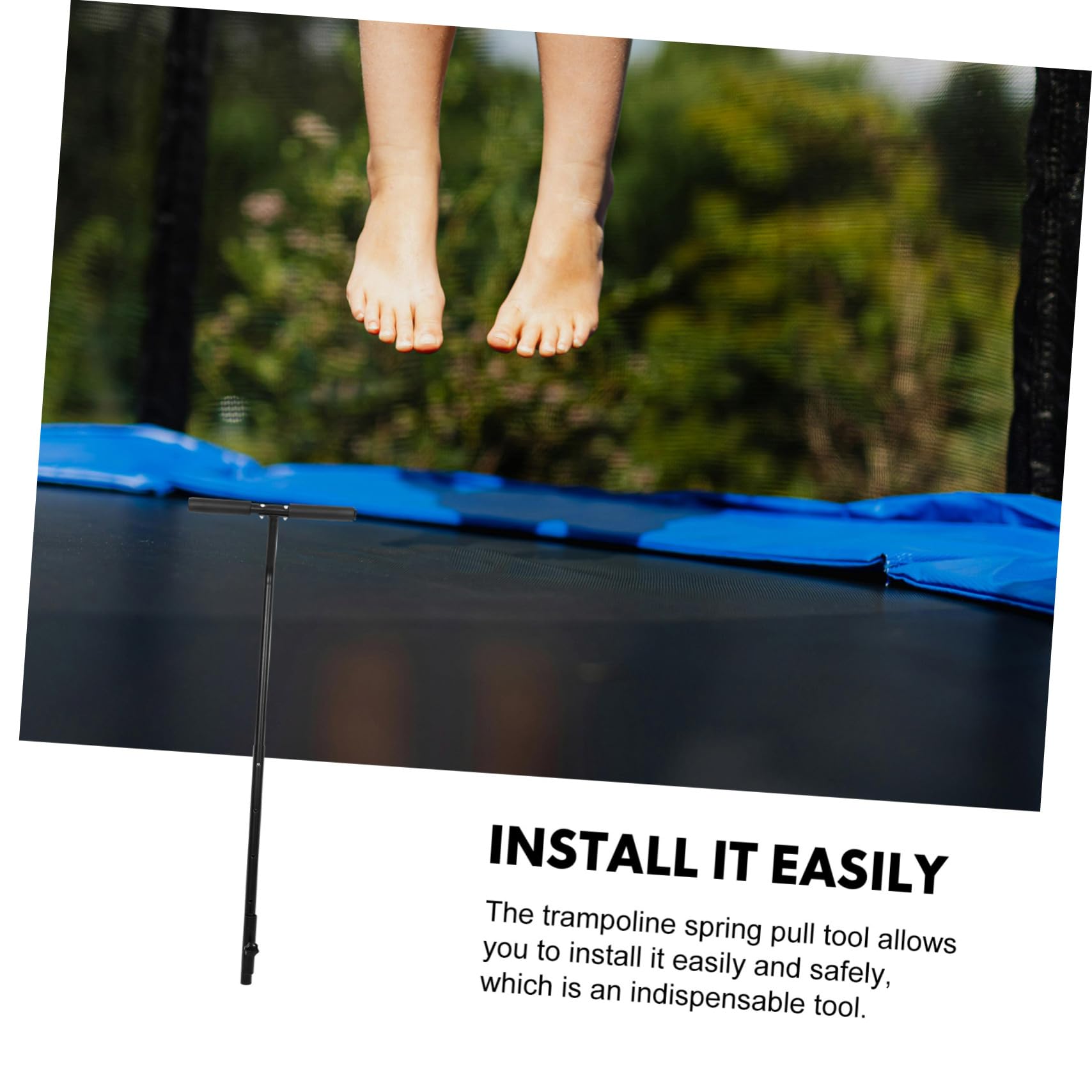 Happyyami Mini trampolina z uchwytem mocującym ze stali nierdzewnej, akcesoria do trampoliny fitness dla dorosłych i stabilny uchwyt do bezpiecznego skakania i treningu
