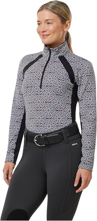 Kerrits Rail Side Quarter Zip Tech Top - Print