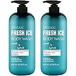 AnatoliaDaphne Fresh Ice Peppermint Body Wash and Shower Gel for MEN with Vitamin E for Jock Itch, Eczema, Ringworm, Body Odor, Body Wash Men with Added Body Oils, LARGE 20.2 FL Oz Bottle