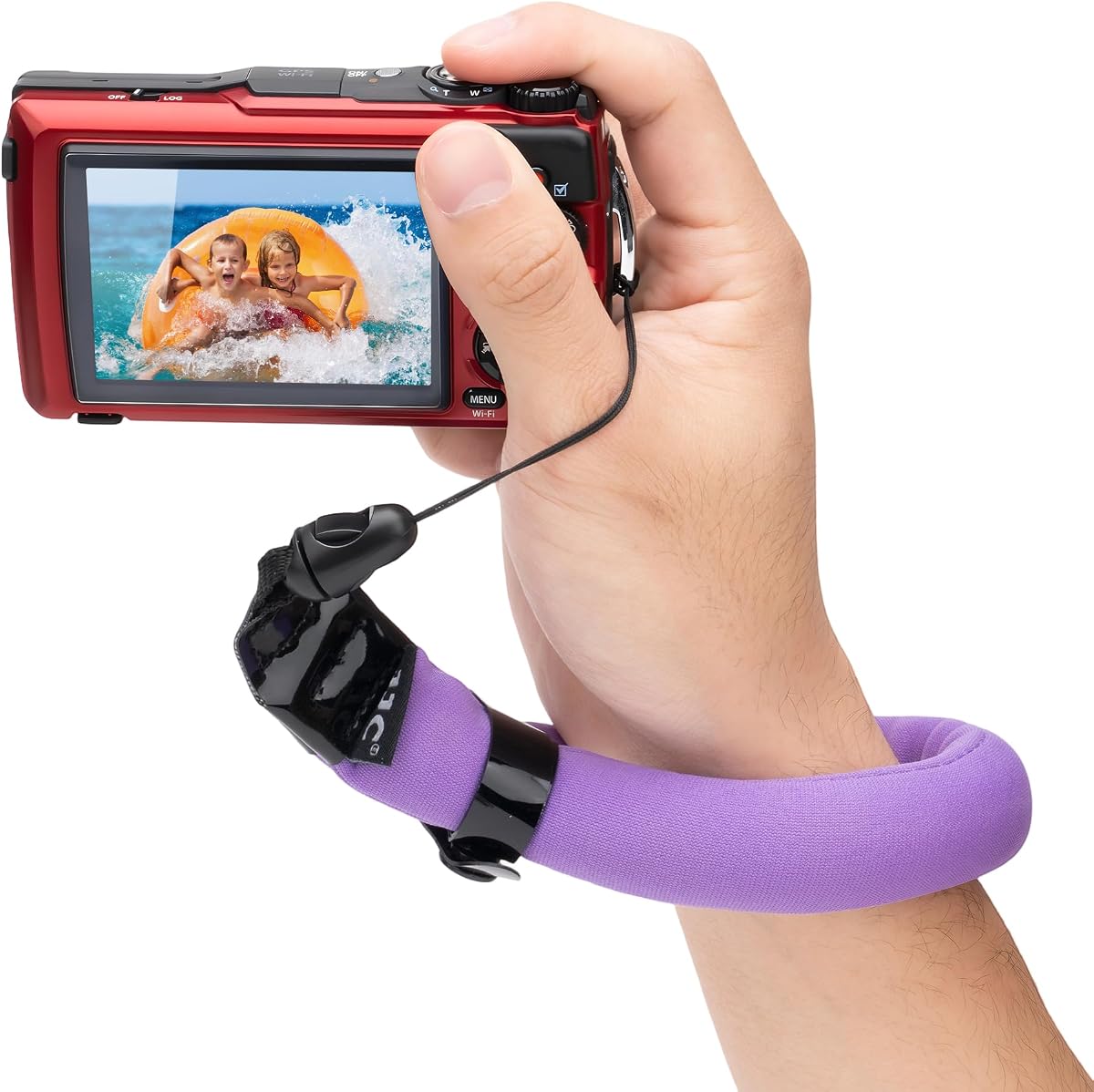 JJC Waterproof Camera Floating Wrist Strap for Olympus TG7 TG6 TG5, Purple | for Nikon Coolpix W300 W150 W100 Fujifilm FinePix XP140 XP130 XP90 XP80 Kodak Pixpro WPZ2 Pentax WG-90 Gopro Hero 13 12 11