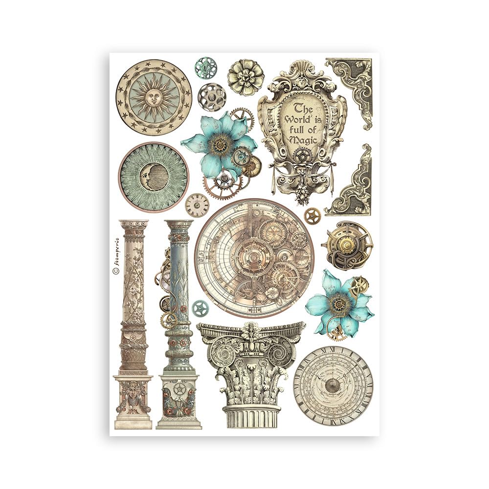 Stamperia International KFT Stamperia Washi Pad 8 arkuszy A5 Sir Vagabond w świecie fantasy, wielokolorowa, 15 x 20 cm