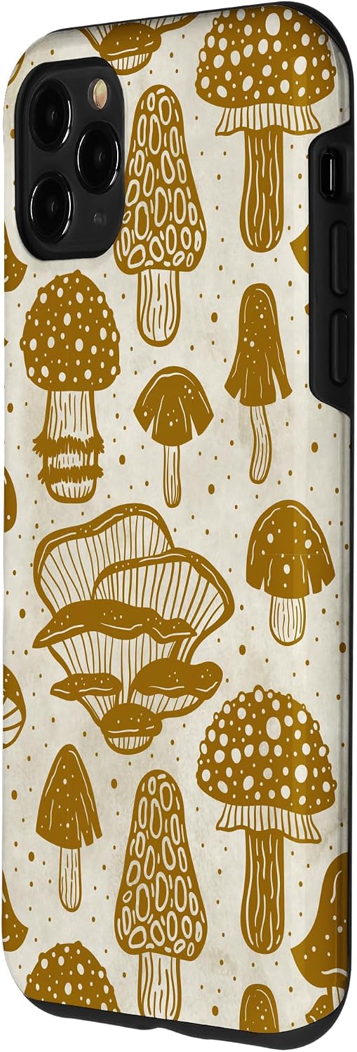 Vintage Brown Mushroom Pattern | Foraging Fungi Mushroom Case for iPhone 11 Pro Max