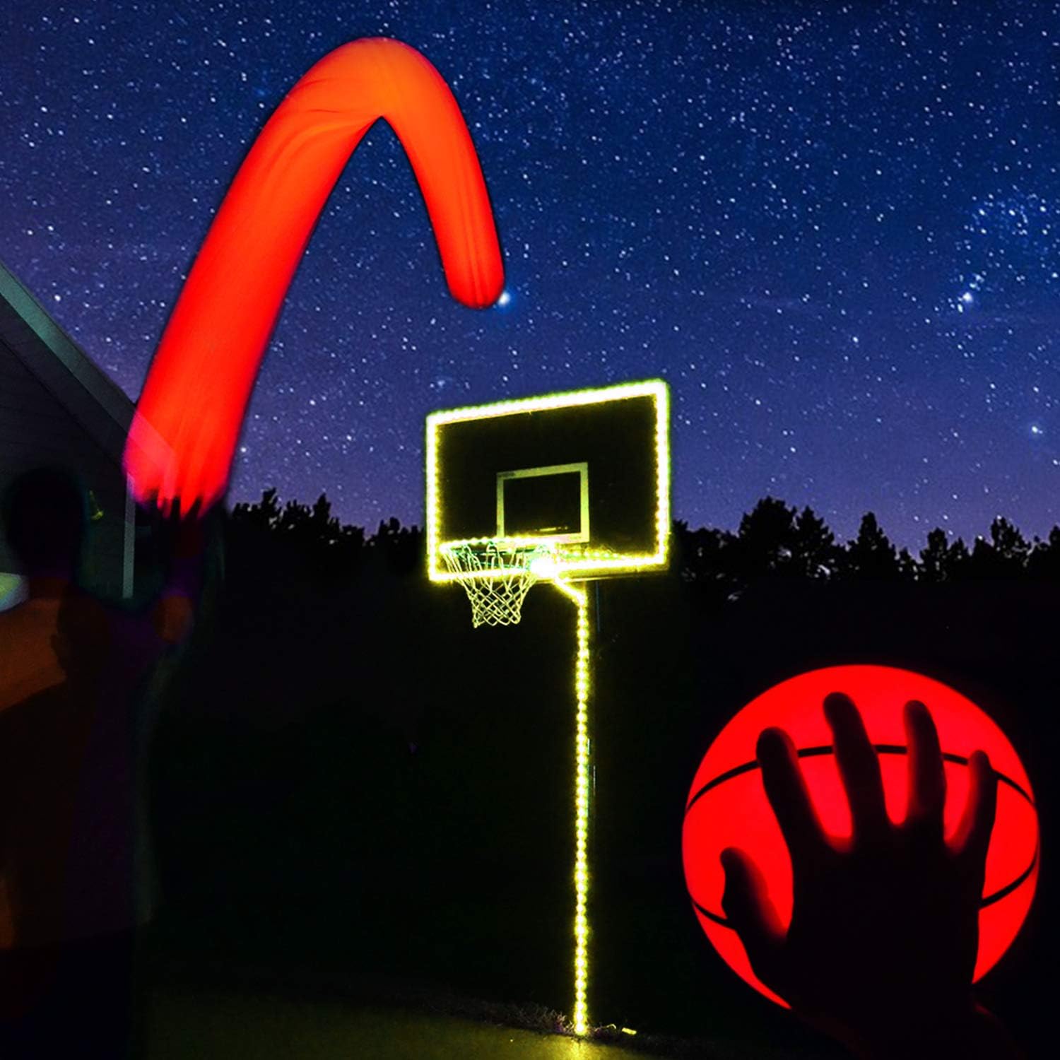 GlowCity Light Up Mini Basketball For Children's Mini Basketball Hoops AND Over The Door Hoops