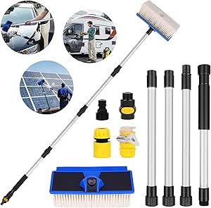 Spazzola Per Lavaggio Auto, Telescopio In Alluminio, Spazzola Per La Pulizia Dell'auto, Spazzola Allungabile (110 – 180 Cm, 2 Superfici - Foto 9