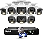 ANNKE 3K Lite Wired Security Camera System with AI Human/Vehicle Detection, H.265+ 8CH Surveillance DVR with 1TB Hard Drive and 8 x 1080p HD Outdoor CCTV Cameras, Color Night Vision, Smart Dual Light