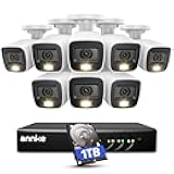 ANNKE 3K Lite Wired Security Camera System with AI Human/Vehicle Detection, H.265+ 8CH Surveillance DVR with 1TB Hard Drive and 8 x 1080p HD Outdoor CCTV Cameras, Color Night Vision, Smart Dual Light