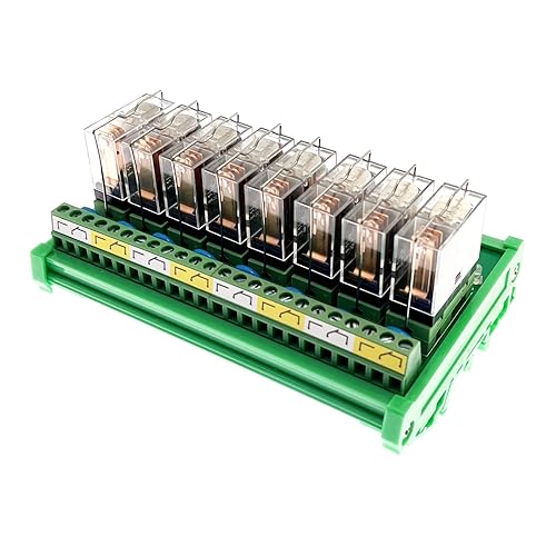 Módulo de interfaz de relé de montaje en carril de 8 canales ACDC 12V Relé de potencia enchufable PNP NPN SPDT 16A, G2R-1-E