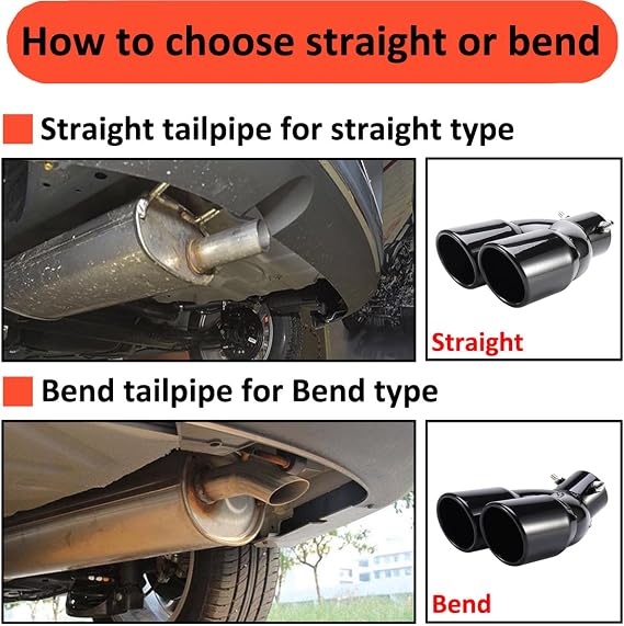 Car Exhaust Tail Pipe Stainless Steel Exhaust End Pipe Muffler Tip